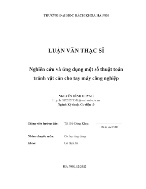 Thuật Toán Tránh Vật Cản Cho Tay Máy Công Nghiệp: Nghiên 