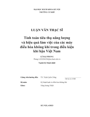 Tính Toán Tiêu Thụ Năng Lượng và Hiệu Quả Làm Việc của