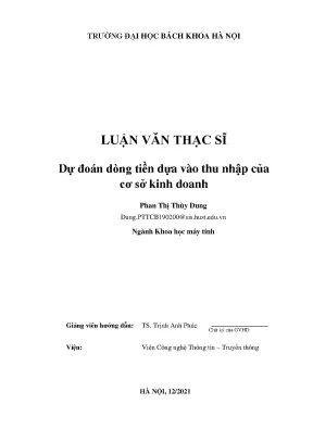 Dự Đoán Dòng Tiền Dựa Vào Thu Nhập Từ Cơ Sở Kinh Doanh