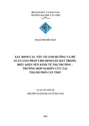 Giải Pháp Định Giá Đất Trong Nền Kinh Tế Thị Trường Tại