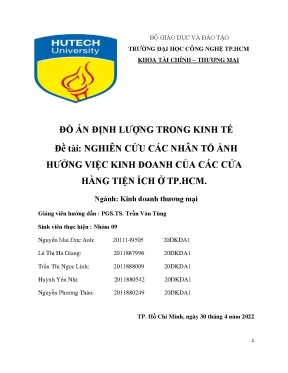 Nghiên Cứu Các Nhân Tố Ảnh Hưởng Đến Kinh Doanh Cửa Hàng