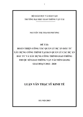 Hoàn thiện quản lý dự án đầu tư xây dựng công trình tại
