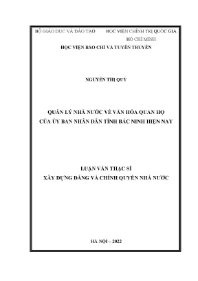 Quản Lý Nhà Nước Về Văn Hóa Quan Họ Tại Bắc Ninh: Thực