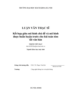 Luận Văn Thạc Sĩ Về Công Nghệ Tóm Tắt Văn Bản Tại Trường