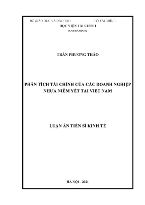 Phân Tích Tài Chính Doanh Nghiệp Nhựa Niêm Yết Tại Việt Nam