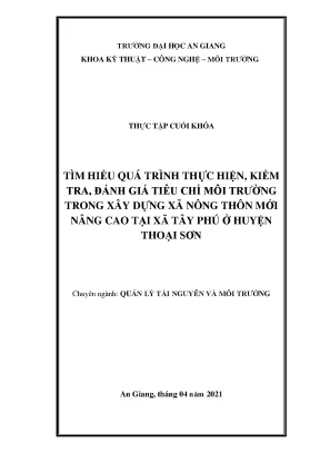 Thực Tập Cuối Khóa: Đánh Giá Tiêu Chí Môi Trường Trong