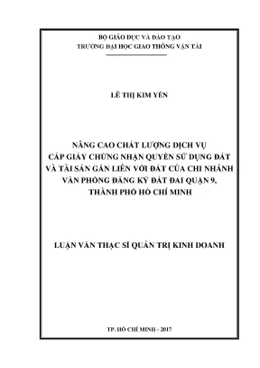 Nâng Cao Chất Lượng Dịch Vụ Cấp Giấy Chứng Nhận Quyền Sử