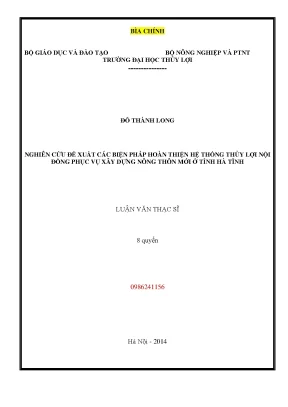 Giải Pháp Hoàn Thiện Hệ Thống Thủy Lợi Nội Đồng Tại Hà Tĩnh