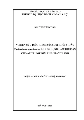 Nghiên Cứu Ứng Dụng Tảo Thalassiosira pseudonana Làm
