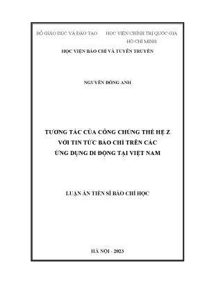 Tương Tác Của Thế Hệ Z Với Tin Tức Trên Ứng Dụng Di Động