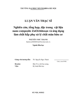 Nghiên cứu vật liệu nano composite ZnO/chitosan trong xử
