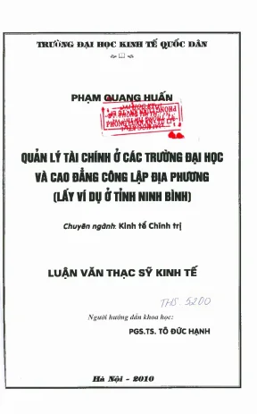 Quản lý tài chính tại các trường đại học và cao đẳng