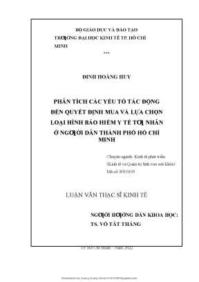 Phân Tích Yếu Tố Ảnh Hưởng Đến Quyết Định Mua Bảo Hiểm Y 