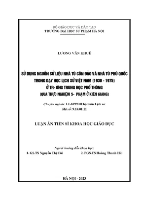 Nghiên Cứu Sử Dụng Nguồn Sử Liệu Nhà Tù Côn Đảo và Phú 