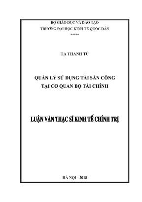 Quản Lý Tài Sản Công Tại Bộ Tài Chính: Thực Trạng và