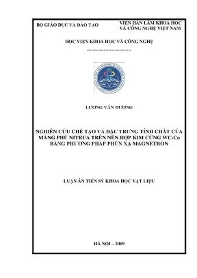 Nghiên Cứu Chế Tạo Màng Phủ Nitrua Trên Hợp Kim Cứng