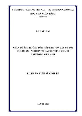 Nhân Tố Ảnh Hưởng Đến Tiếp Cận Vốn Vay Ưu Đãi Của Doanh