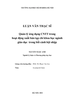 Quản lý CNTT trong xuất bản tạp chí khoa học giáo dục