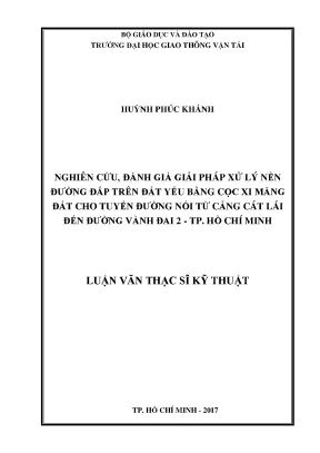 Giải Pháp Xử Lý Nền Đường Đắp Trên Đất Yếu Bằng Cọc Xi