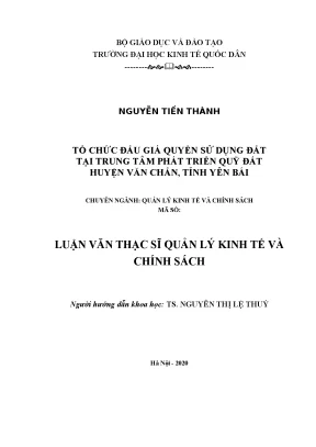 Tổ Chức Đấu Giá Quyền Sử Dụng Đất Tại Huyện Văn Chấn, 