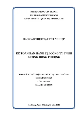 Báo Cáo Thực Tập Tốt Nghiệp Kế Toán Bán Hàng Tại Công Ty