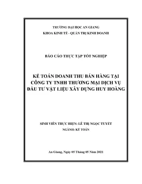 Báo Cáo Thực Tập Tốt Nghiệp Kế Toán Doanh Thu Bán Hàng