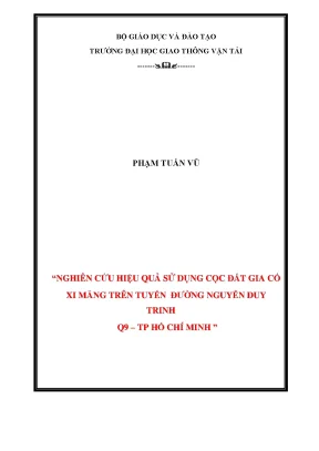 Nghiên Cứu Hiệu Quả Sử Dụng Cọc Đất Gia Cố Xi Măng Trên