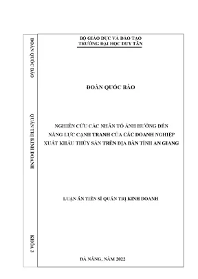 Nghiên Cứu Năng Lực Cạnh Tranh Doanh Nghiệp Xuất Khẩu
