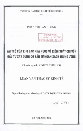 Vai Trò Của Kho Bạc Nhà Nước Trong Kiểm Soát Chi Vốn Đầu