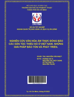 Nghiên Cứu Văn Hóa Ẩm Thực Dân Tộc Thiểu Số Việt Nam: 