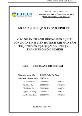 Các Nhân Tố Ảnh Hưởng Đến Sự Hài Lòng Của Sinh Viên