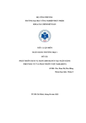 Phát Triển Dịch Vụ Bancassurance Tại Ngân Hàng BIDV