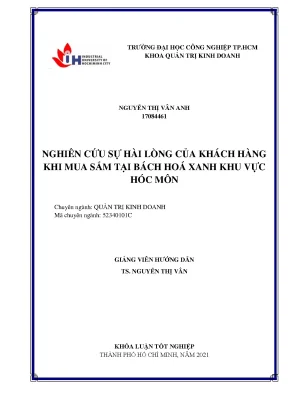 Nghiên Cứu Sự Hài Lòng Của Khách Hàng Tại Bách Hoá Xanh