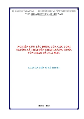 Nghiên Cứu Tác Động Của Nguồn Xả Thải Đến Chất Lượng 