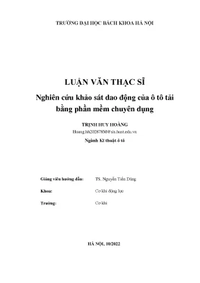 Nghiên Cứu Dao Động Ô Tô Tải Bằng Phần Mềm Chuyên Dụng
