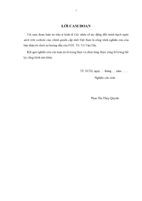 Nghiên Cứu Minh Bạch Ngân Sách Tỉnh Việt Nam: Các Nhân
