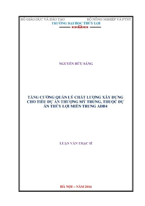 Quản Lý Chất Lượng Xây Dựng Tiểu Dự Án Thượng Mỹ Trung ADB4