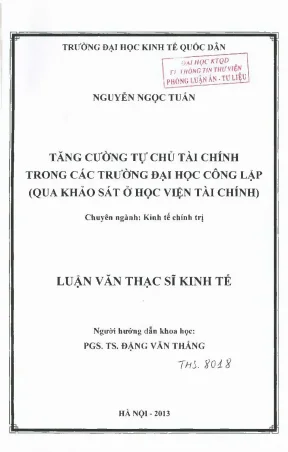 Tăng Cường Tự Chủ Tài Chính Trong Các Trường Đại Học