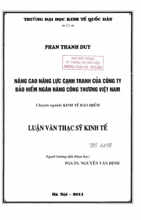 Nâng Cao Năng Lực Cạnh Tranh Của Công Ty Bảo Hiểm Ngân 