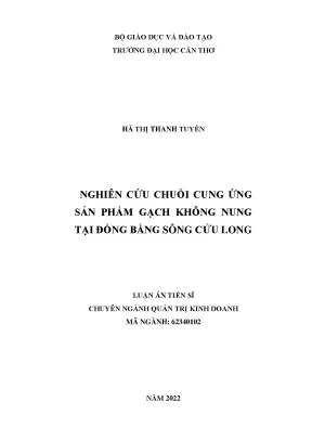 Nghiên Cứu Chuỗi Cung Ứng Gạch Không Nung Tại Đồng Bằng