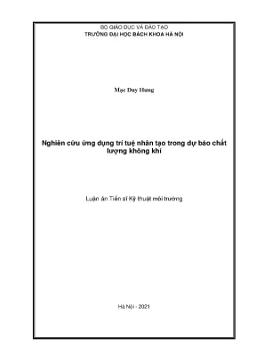 Nghiên Cứu Ứng Dụng Trí Tuệ Nhân Tạo Trong Dự Báo Chất