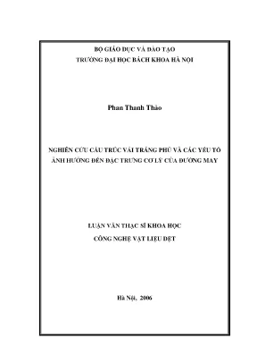 Nghiên Cứu Cấu Trúc Vải Tráng Phủ và Đặc Trưng Cơ Lý