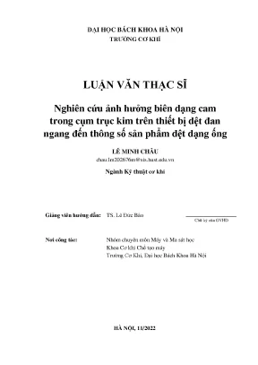 Nghiên Cứu Ảnh Hưởng Biên Dạng Cam Trong Thiết Bị Dệt