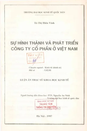 Sự Hình Thành và Phát Triển Công Ty Cổ Phần tại Việt Nam
