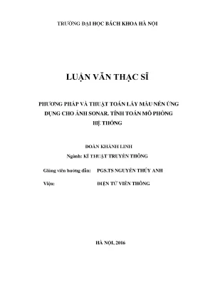 Phương Pháp Lấy Mẫu Nén Ứng Dụng Cho Ảnh Sonar Tại 