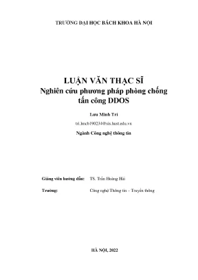 Nghiên Cứu Phương Pháp Phòng Chống Tấn Công DDoS Tại