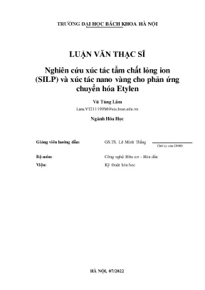 Nghiên cứu xúc tác tẩm chất lỏng ion và nano vàng cho 