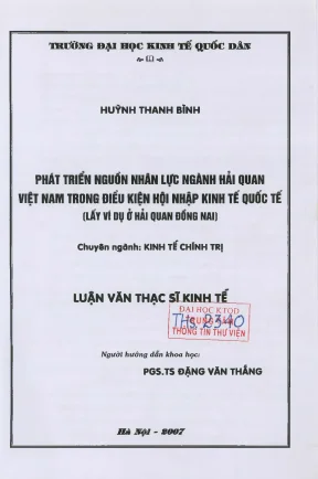 Phát Triển Nguồn Nhân Lực Ngành Hải Quan Việt Nam Trong
