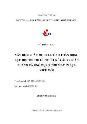 Tối ưu thiết kế cơ cấu phẳng với module tính toán động