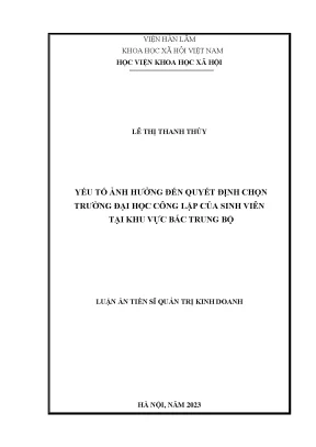 Yếu Tố Ảnh Hưởng Đến Quyết Định Chọn Trường Đại Học Công
